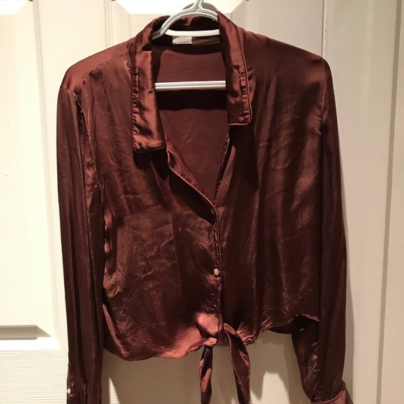 Aritzia Wilfred Tie-Front Blouse - Picture 2 of 7